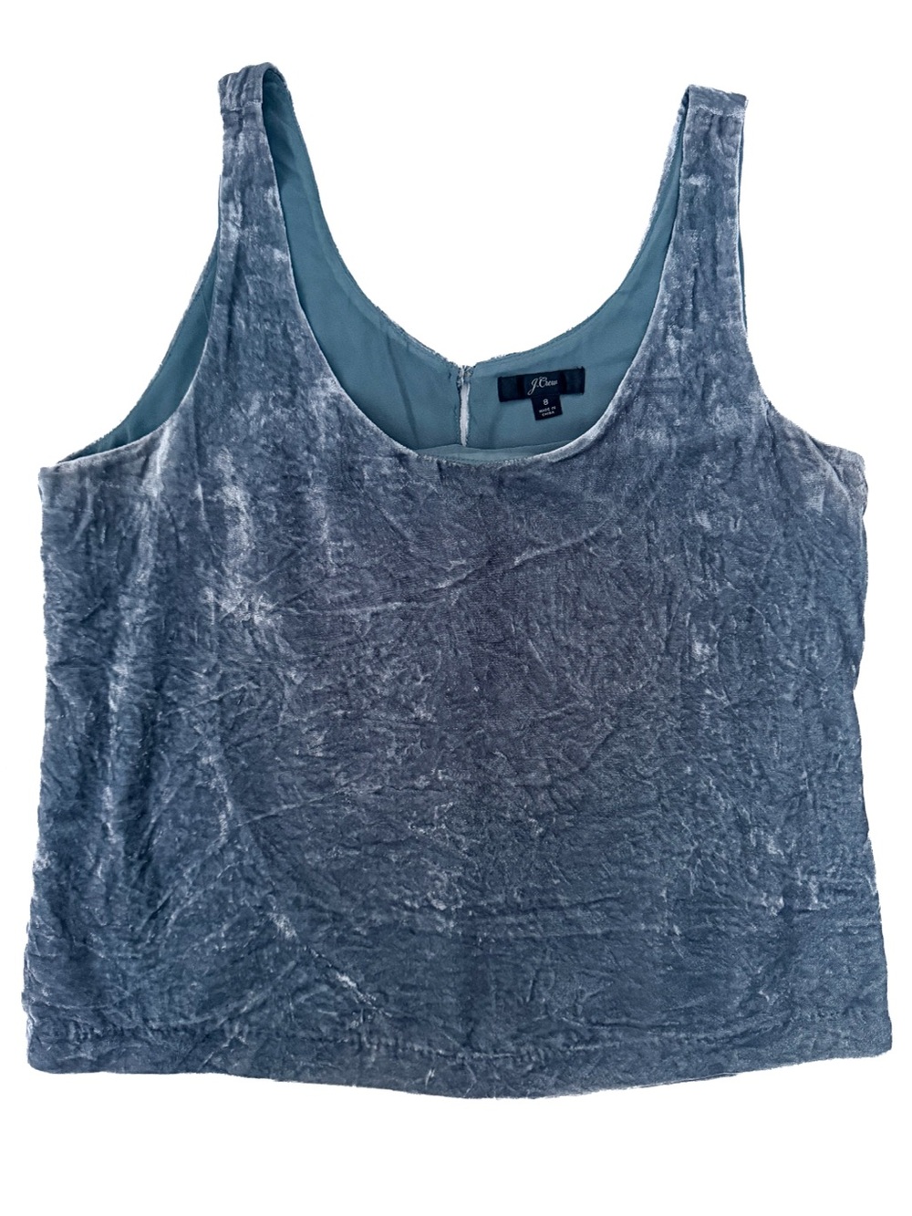 J.Crew Velvet Scoop Neck Tank Top Gray Slate Size 8 FA18 Womens Shirt